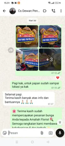 Testimonial Papan Bunga Pernikahan jelegong